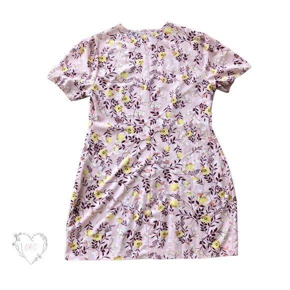 Plus Size Vintage Inspired Pink Floral Mini Shift Dress Size XL - Picture 4 of 7